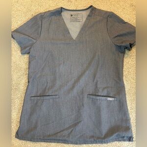 Figs Women's Technical Collection Scrub Top Gray, Size Small